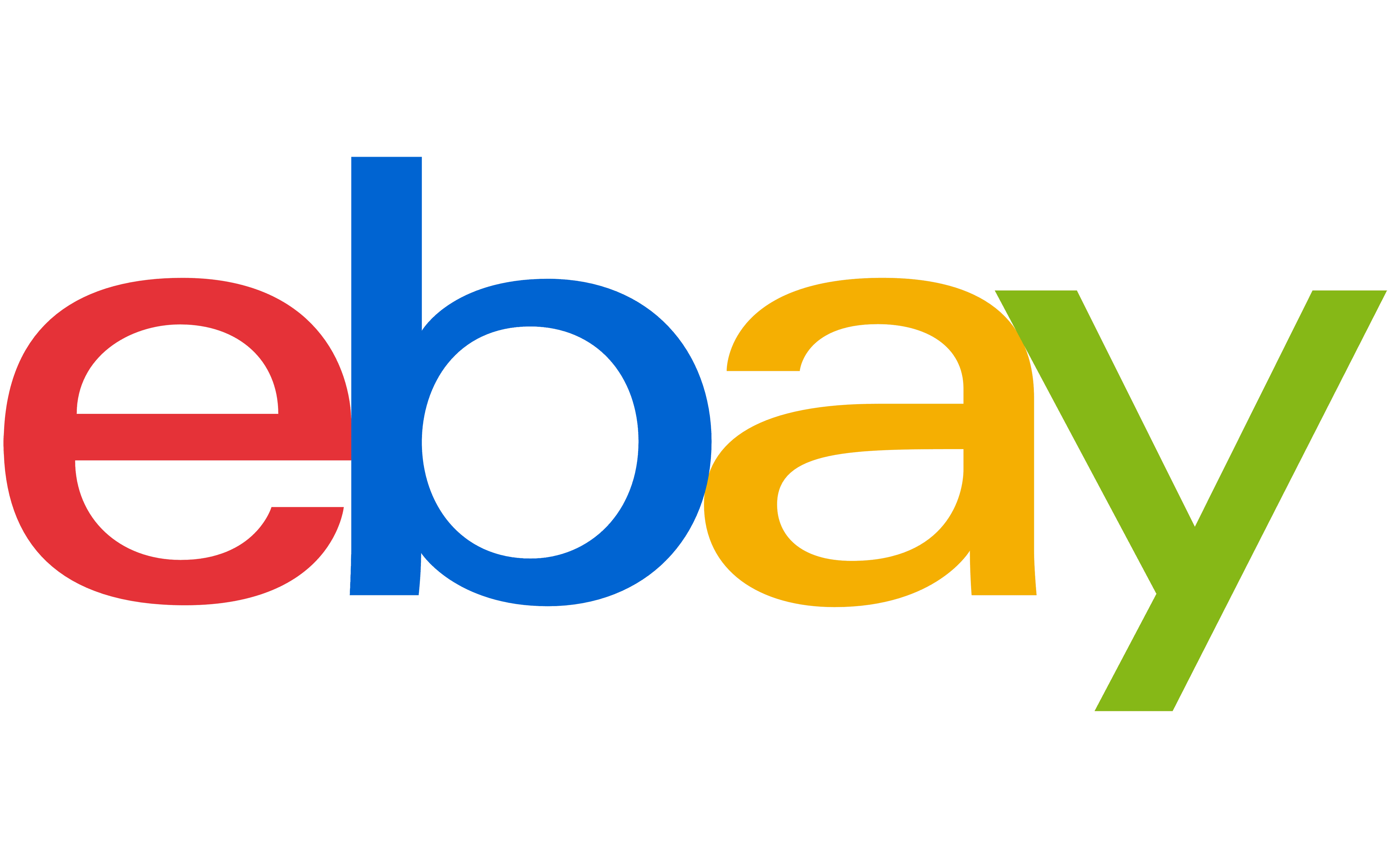 A green background with the word ebay in colorful letters.